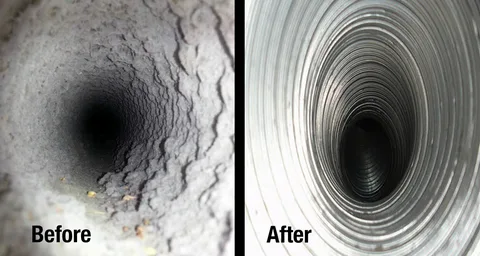 Before & After Dryer Vent Cleaning