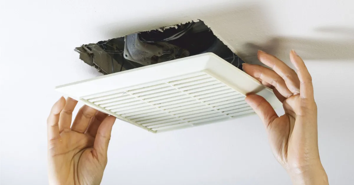 cleaning bathroom exhaust fan