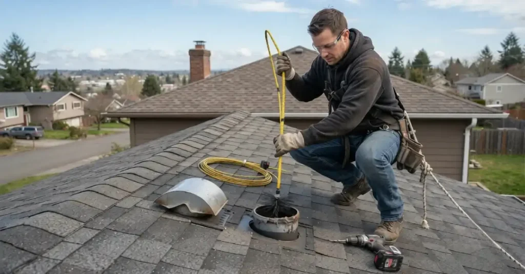 cleaning dryer vent from roof