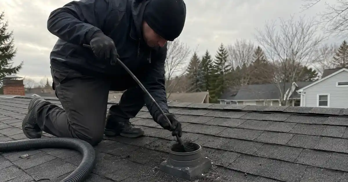 cleaning dryer vent from roof